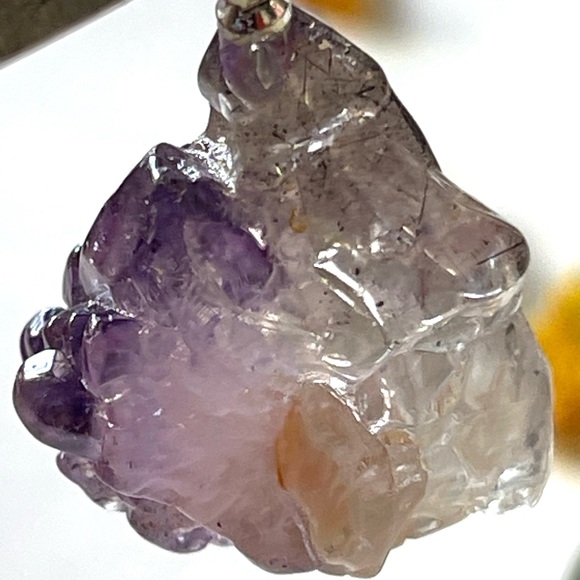 Super Seven Pendant Raw Super Seven Crystal Gemstone Purple Stone Pendant - Picture 6 of 10